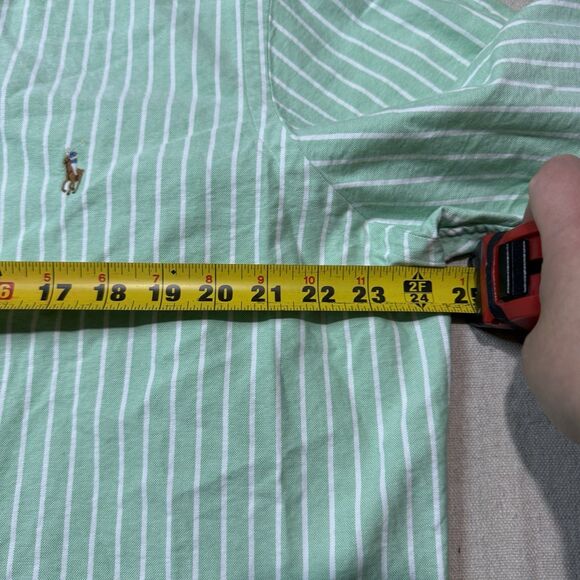Polo Ralph Lauren Shirt Mens XL Green Oxford Strech Button Down Pony Striped - Picture 6 of 6